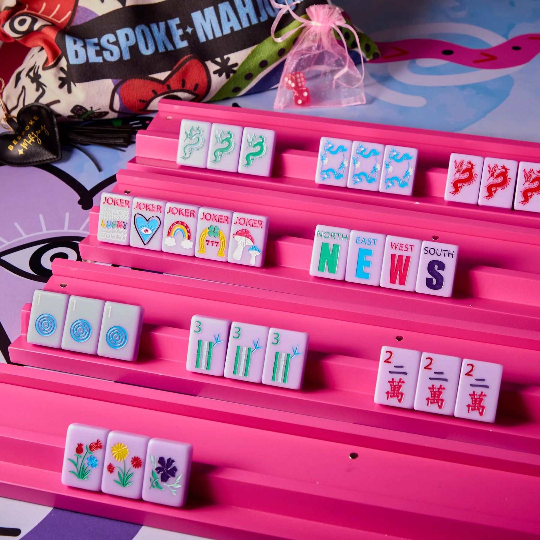 Lucky Charms - Lavender Gray Mahjong Tiles – Main Street Mahjong