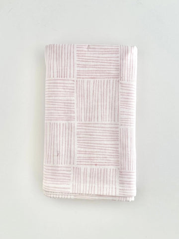Mended Table Throw - Striped, Rose