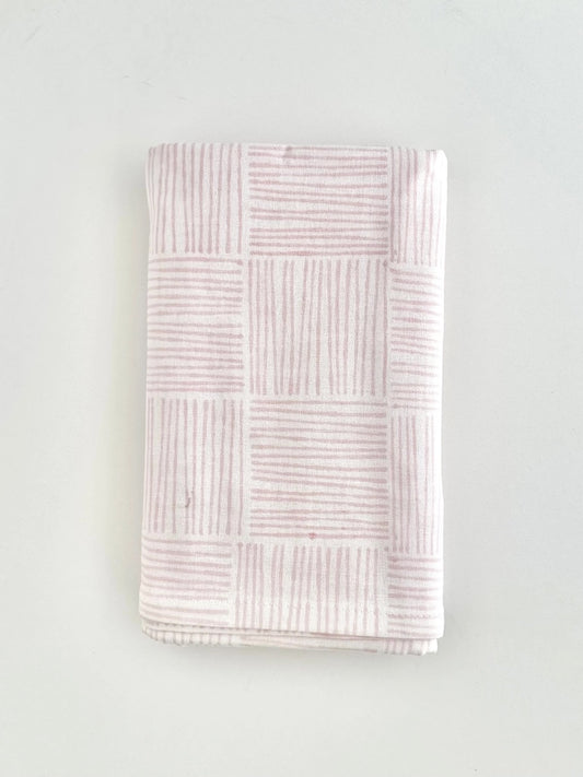Mended Table Throw - Striped, Rose