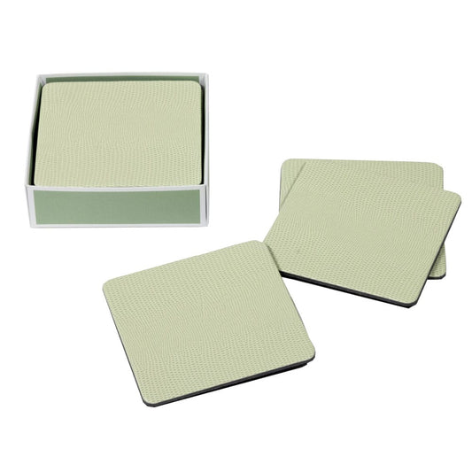 Caspari Moss Green Square Lizard Coasters - set of 8