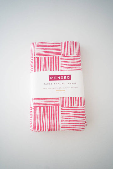 Table Throw - Stripe, Pink