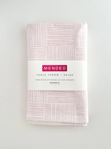 Table Throw - Stripe, Rose