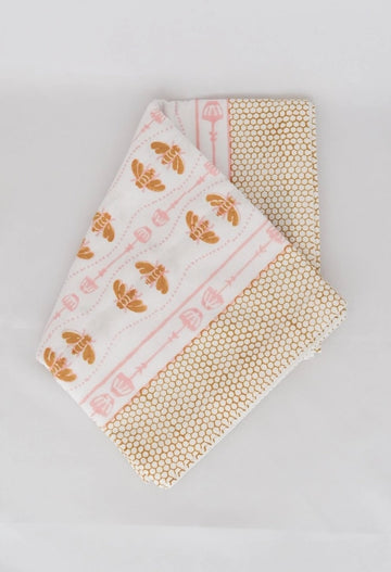 Mended Table Throw - Honeybee - Rose & Mustard