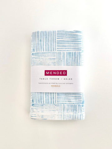 Table Throw - Stripe, Uniform Blue