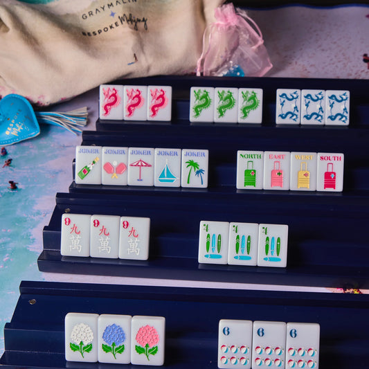 Bespoke Mahjong X Gray Malin Beach Club Mahjong Tiles - Ocean Blue
