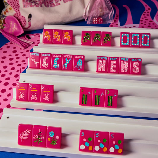 Springtime Safari - Wild Pink Mahjong Tiles