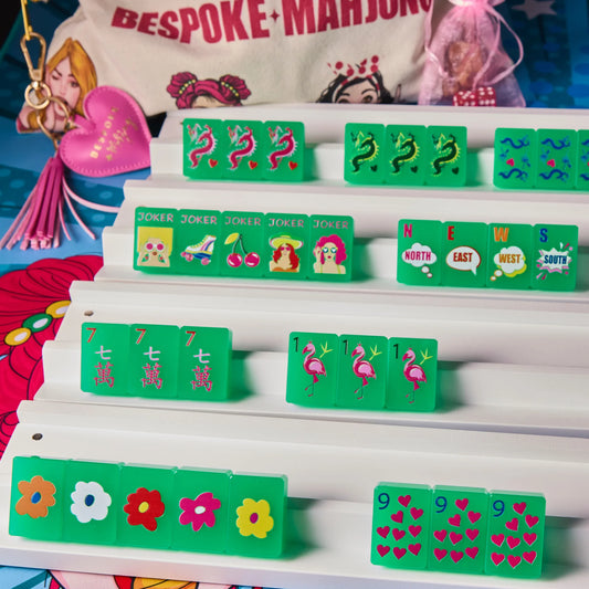 Pop Divas - Disco Green Mahjong Tiles