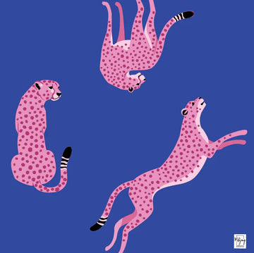 Flirty Leopards - Cobalt Blue Mahjong Mat