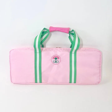 The Club Rack Bag- Zipper Closure w/ Four Pockets in Pink