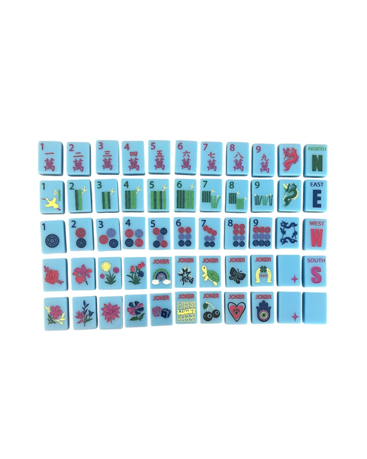 Lucky Charms - Lucky Blue Mahjong Tiles