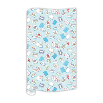 Handpainted Mahjong Tiles Pattern Wrapping Paper
