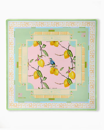 Citrus Songbird Mahjong Mat in Tube