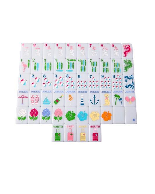 Bespoke Mahjong X Gray Malin Beach Club Mahjong Tiles - Ocean Blue