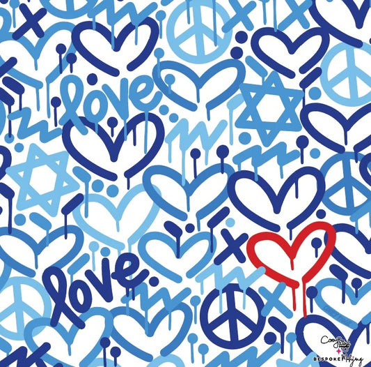 DOUBLE-SIDED MAT | Double the Fun/Bespoke x Corey Paige - HOLIDAY LOVE MAT - BLUE💙🤍