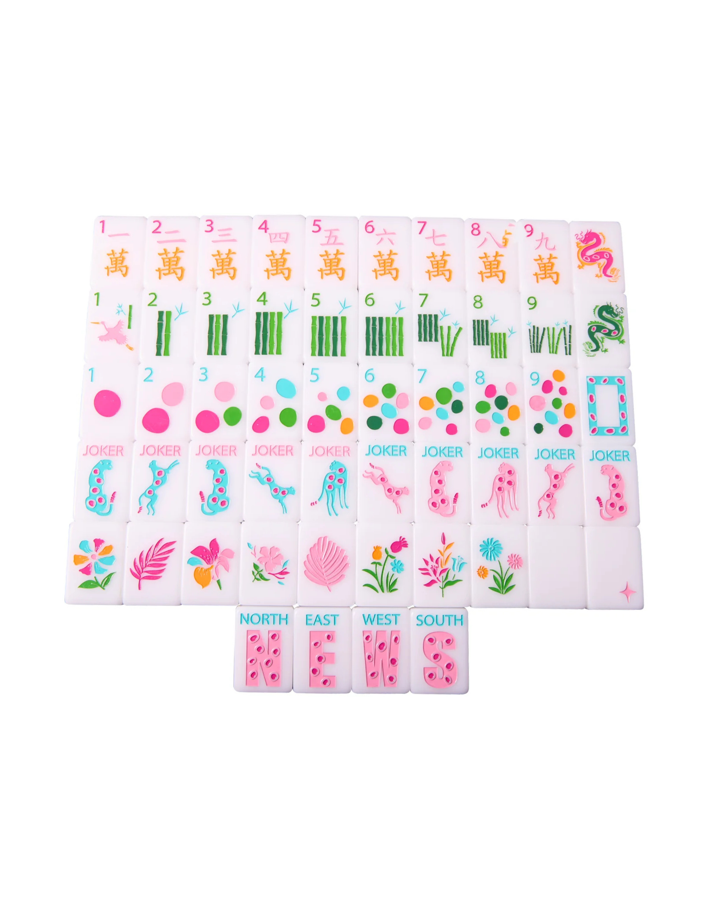 Springtime Safari - Bright White Mahjong Tiles – Main Street Mahjong
