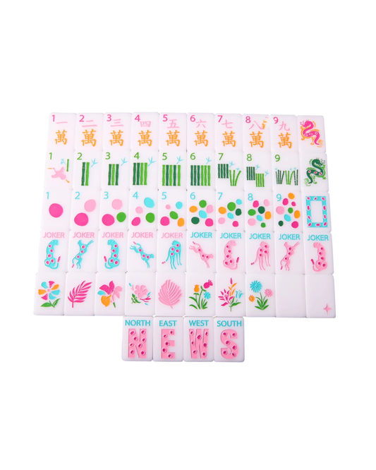 Springtime Safari - Bright White Mahjong Tiles