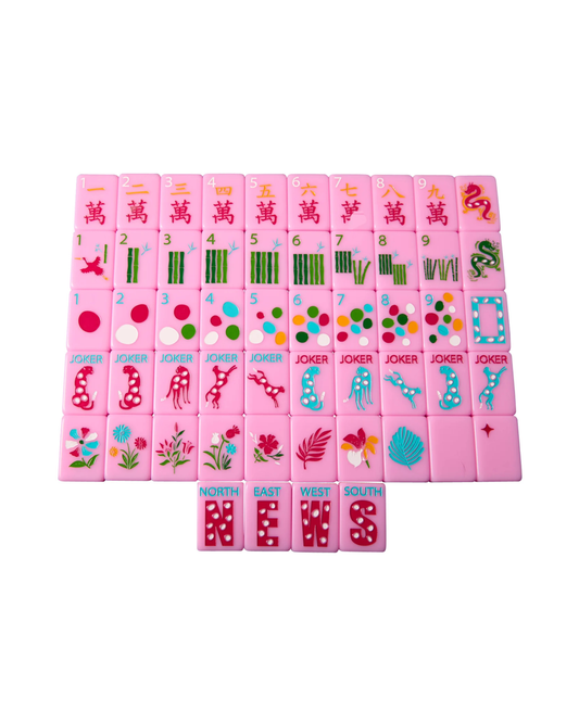 Springtime Safari - Petal Pink Mahjong Tiles