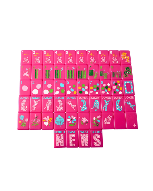 Springtime Safari - Wild Pink Mahjong Tiles
