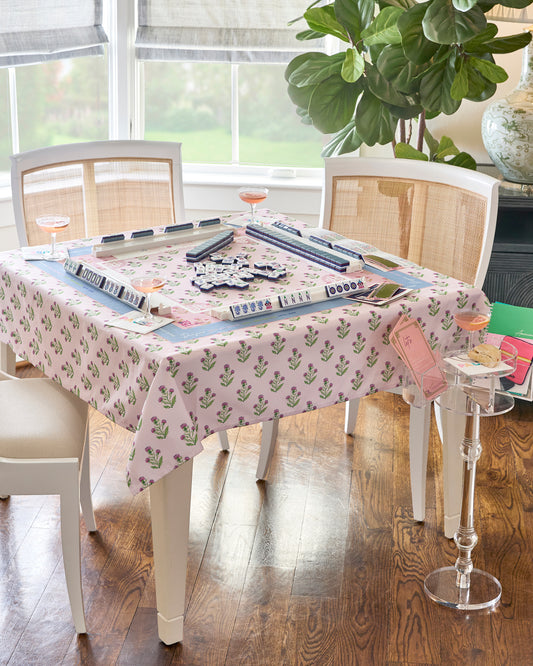 Purple Thistle Instructional Mahjong Tablecloth