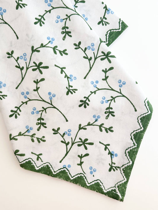 Table Throw - Winterberry, Sage & Uniform Blue