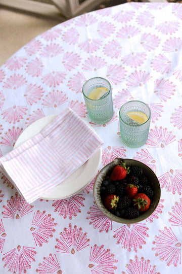 Table Throw - Peacock Paradise, Pink & Gold