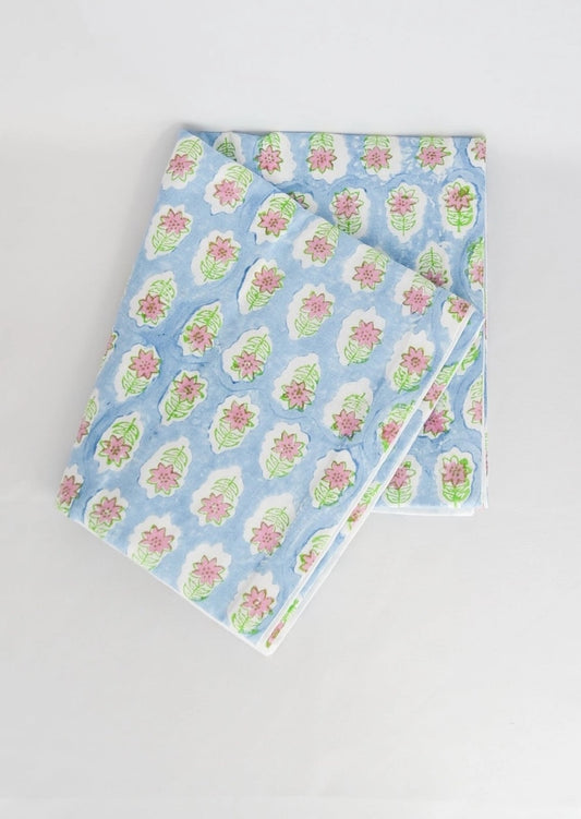 Mended Table Throw - Lily - Uniform Blue