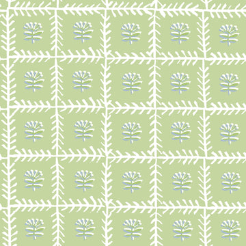 TRELLIS MAHJONG AND GAME TABLECLOTH ~ SOFT GREEN