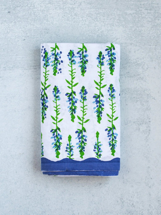 Mended Table Throw - Bluebonnets